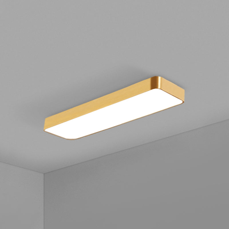 Goudkleurige rechthoekige plafondlamp Eenvoudige stijl metalen LED-inbouwlamp voor kantoor