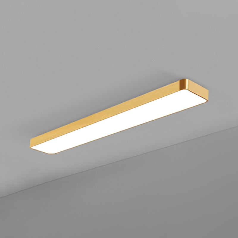 Goudkleurige rechthoekige plafondlamp Eenvoudige stijl metalen LED-inbouwlamp voor kantoor