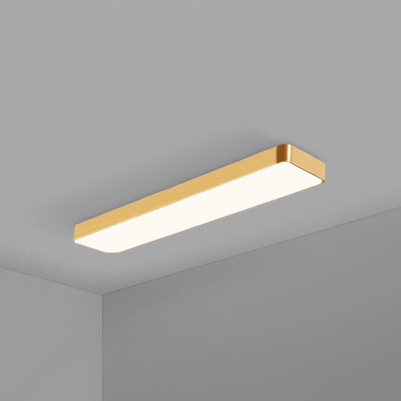 Goudkleurige rechthoekige plafondlamp Eenvoudige stijl metalen LED-inbouwlamp voor kantoor