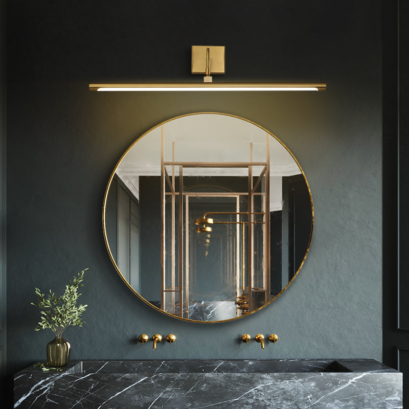 Sconce da parete tubolare in acrilico, lampada da specchio minimalista a LED per bagno con snodo girevole in ottone