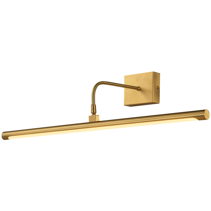 Sconce da parete tubolare in acrilico, lampada da specchio minimalista a LED per bagno con snodo girevole in ottone