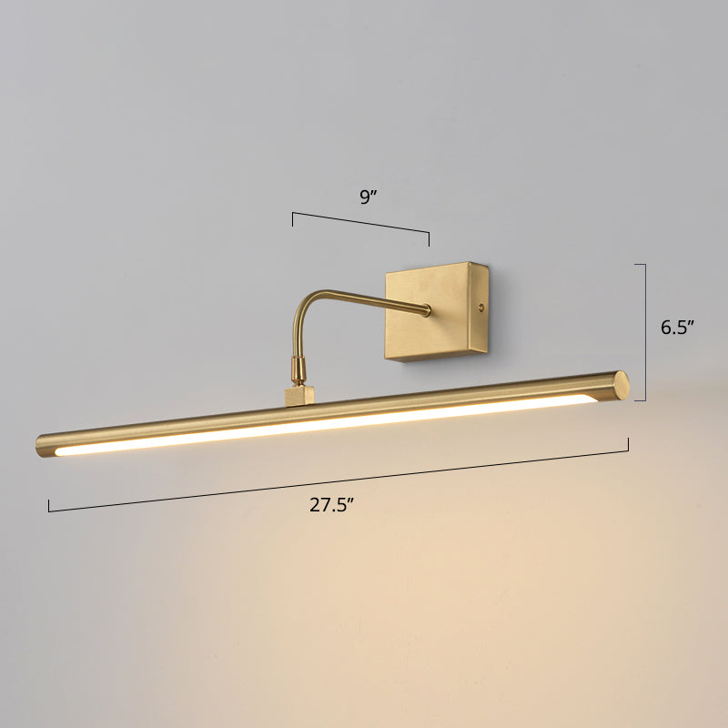 Sconce da parete tubolare in acrilico, lampada da specchio minimalista a LED per bagno con snodo girevole in ottone