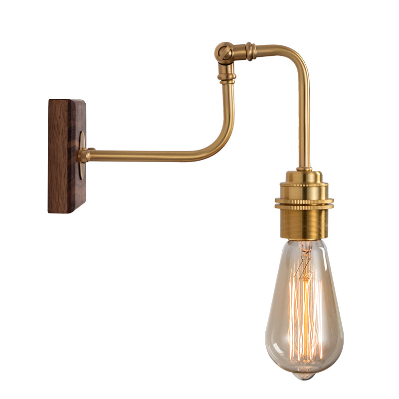 Metal Gold Plated Sconce Lighting Faucet-Like Single Industrial Adjustable Wall Light Fixture