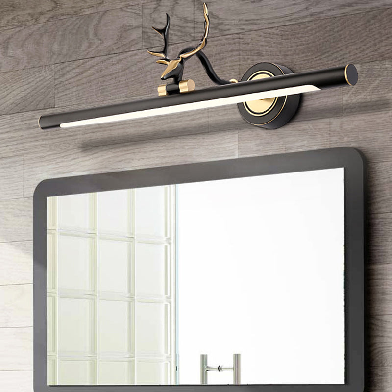 Antler Bathroom Vanity Lighting Rustic Metal LED Tube Wall Sconce Light with Adjustable Joint