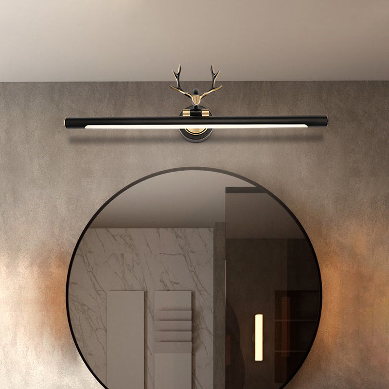 Antler Bathroom Vanity Lighting Rustic Metal LED Tube Wall Sconce Light with Adjustable Joint