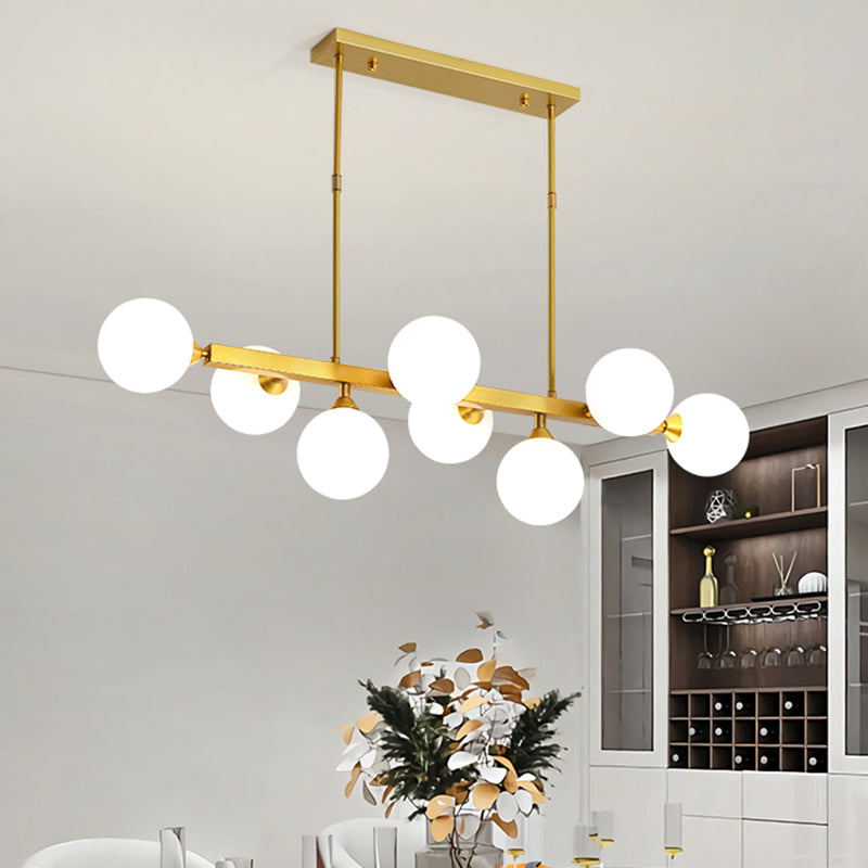 Opaline Glass Molecular Island Lighting Postmodern Style Suspension Light for Dining Room