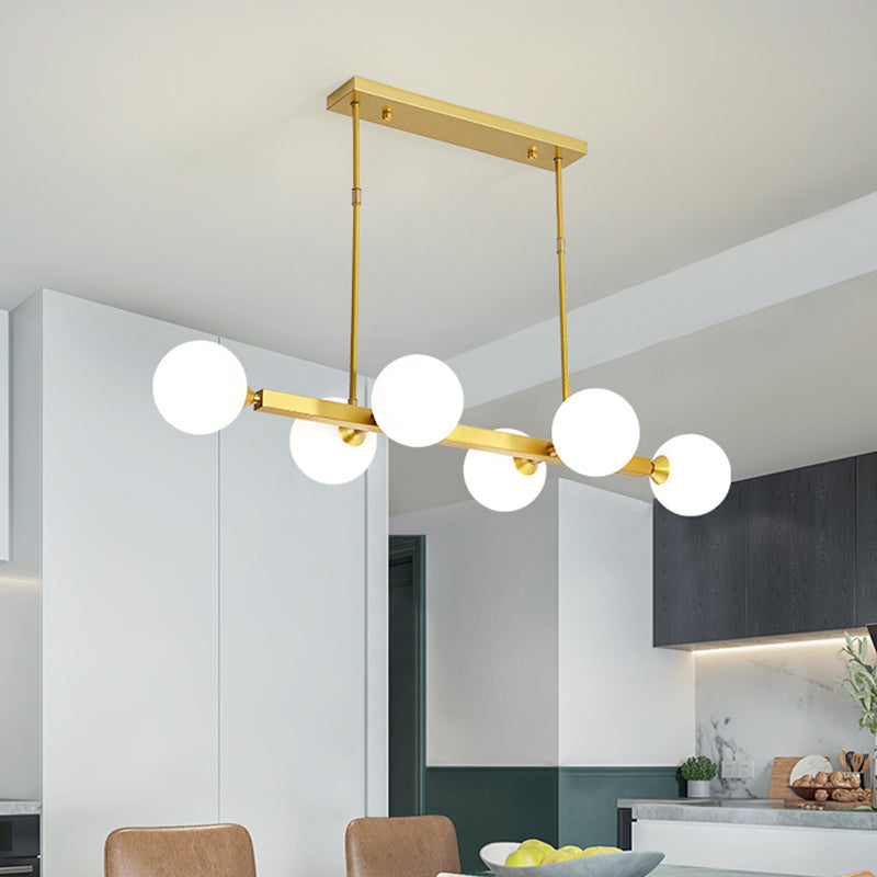 Opaline Glass Molecular Island Lighting Postmodern Style Suspension Light for Dining Room