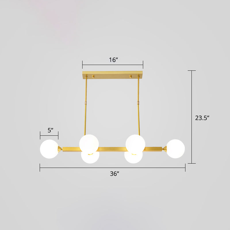 Opaline Glass Molecular Island Lighting Postmodern Style Suspension Light for Dining Room