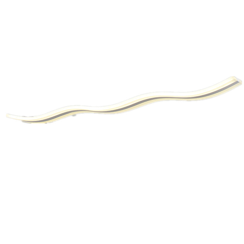 Wave Shaped Island Pendant Light Artistic LED Acrylic Restaurant Hanging Light in White