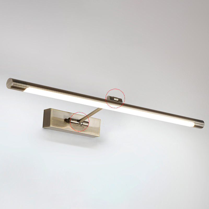 Tube LED Picture Light Minimalist Metal Bathroom Vanity Sconce Light with Swing Arm