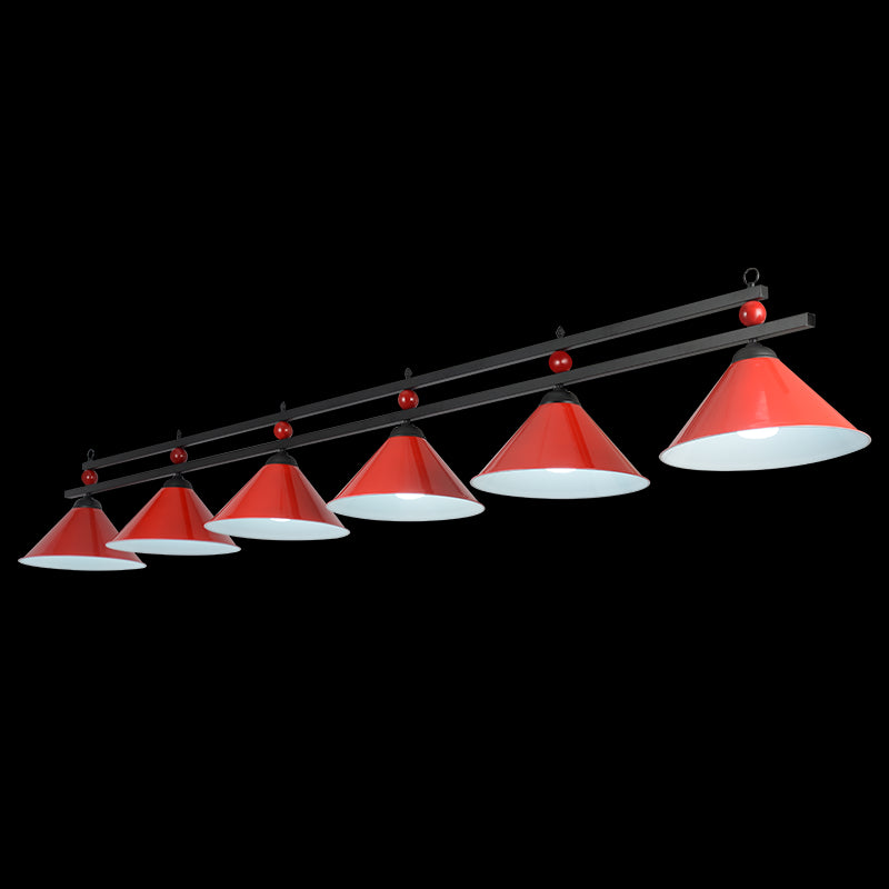 Conical Metal Hanging Island Light Industrial Billiard Club Suspension Pendant Light