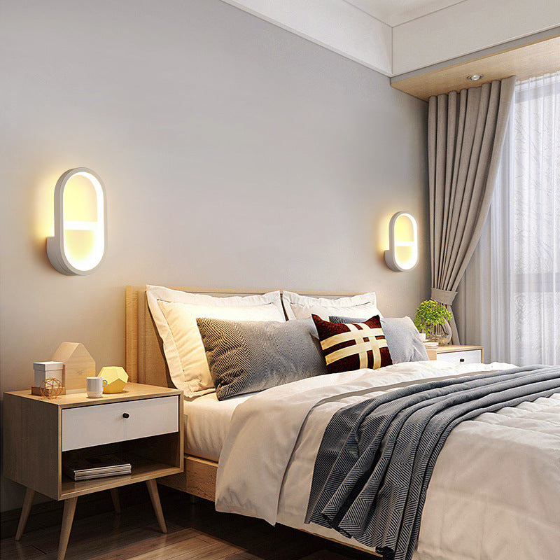 Metal Elliptical LED Wall Lamp Minimalism Wall Sconces Lighting Fixture for Bedroom