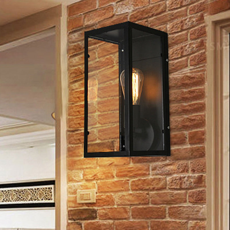 Lampe murale ombragée noire en métal industriel 1 Corridor Corridor Idées d'éclairage mural