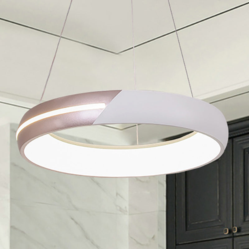 Rose Gold Ring Suspension Licht Modern Led Metal Hanging Light Farmture voor eetkamer, 18 "/19" /21,5 "/30" breed