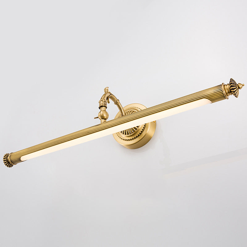 Brass Tube Vanity Sconce Traditional Metal Bath Wall Mount Light with Rotary Joint