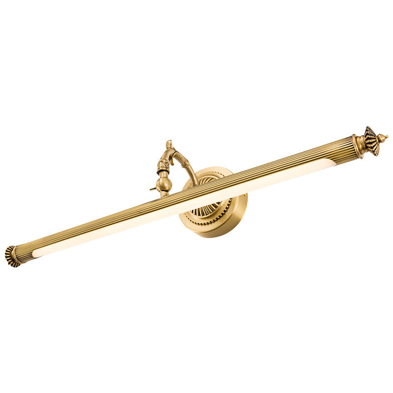 Brass Tube Vanity Sconce Traditional Metal Bath Wall Mount Light with Rotary Joint