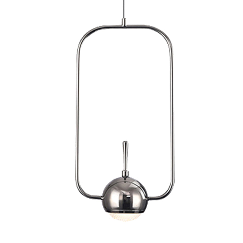 Rectangulaire / triangulaire / circulaire Cadre de fil Plafond Pendant Métal contemporain 1 Light Chrome / Gol Pendant Lightture pour chambre à coucher