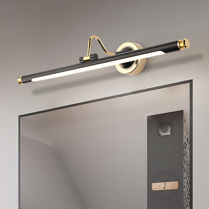 Adjustable Tube Metal Picture Light Vintage Bath Vanity Lighting Fixture in Gold and Black