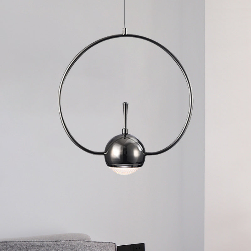 Rectangulaire / triangulaire / circulaire Cadre de fil Plafond Pendant Métal contemporain 1 Light Chrome / Gol Pendant Lightture pour chambre à coucher