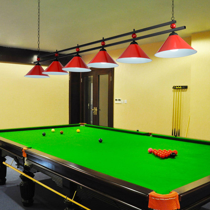 Industrial Conical Island Lamp Metal Pendant Ceiling Light with Decorative Billiards