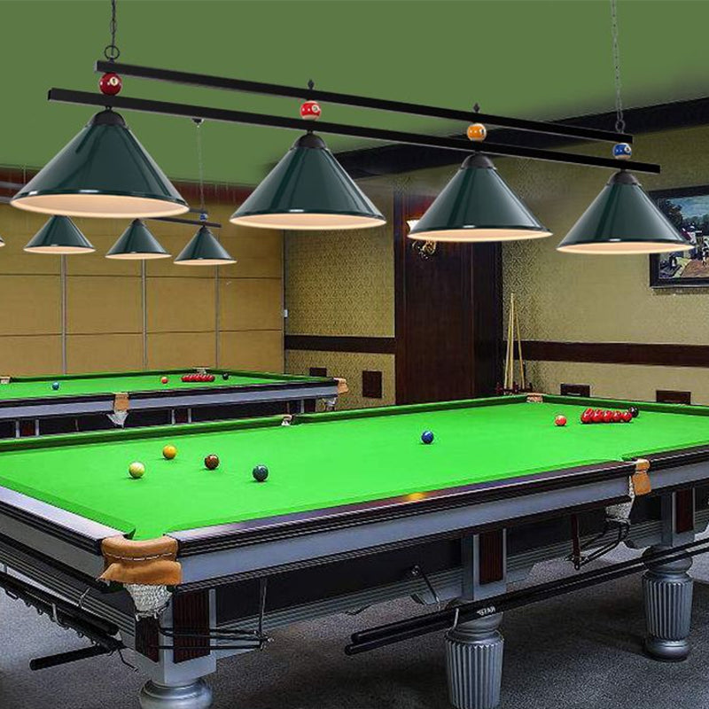 Industrial Conical Island Lamp Metal Pendant Ceiling Light with Decorative Billiards