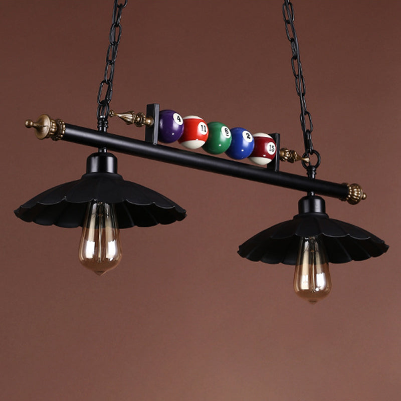 Shaded Hanging Light Fixture Industrial Metal Island Pendant with Billiard Decoration