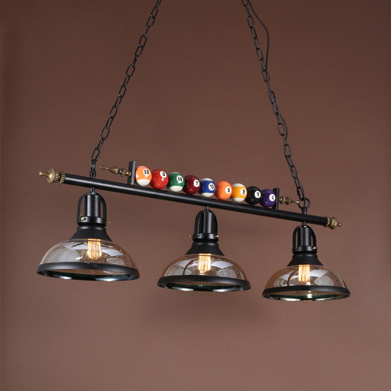 Shaded Hanging Light Fixture Industrial Metal Island Pendant with Billiard Decoration