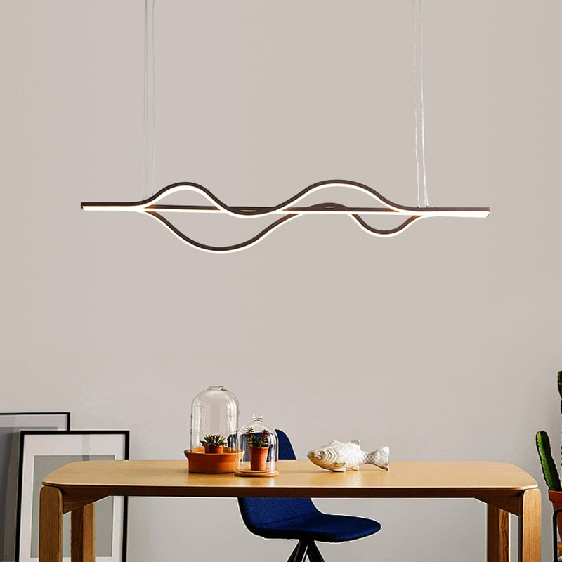 Flow Shape Ceiling Hang Light Artistic Metal Dining Room LED Pendant Lighting Fixture