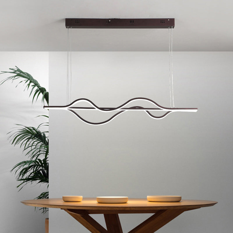 Flow Shape Ceiling Hang Light Artistic Metal Dining Room LED Pendant Lighting Fixture