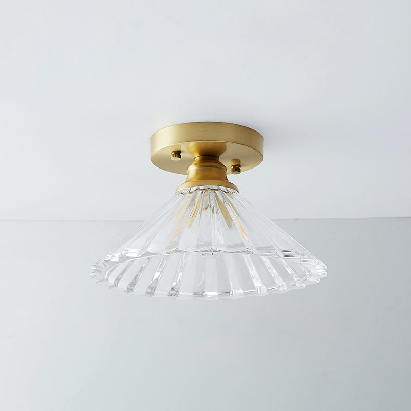 Messing Schaduwrijke Kleine Flushmount Verlichting Landelijke Enkele Badkamer Semi Flush Plafond Licht