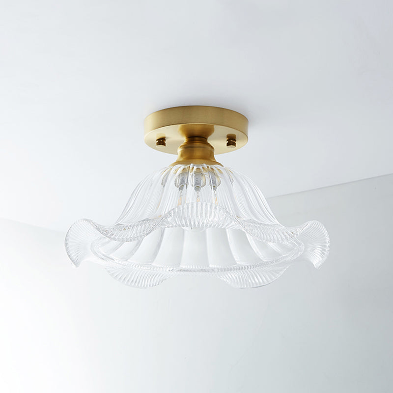 Messing Schaduwrijke Kleine Flushmount Verlichting Landelijke Enkele Badkamer Semi Flush Plafond Licht
