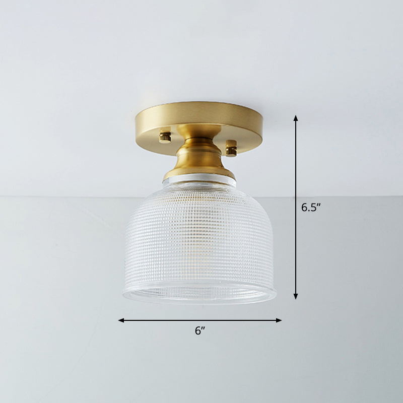 Messing Schaduwrijke Kleine Flushmount Verlichting Landelijke Enkele Badkamer Semi Flush Plafond Licht