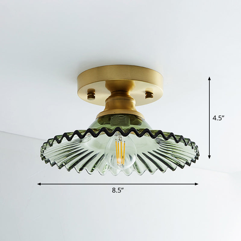 Messing Schaduwrijke Kleine Flushmount Verlichting Landelijke Enkele Badkamer Semi Flush Plafond Licht