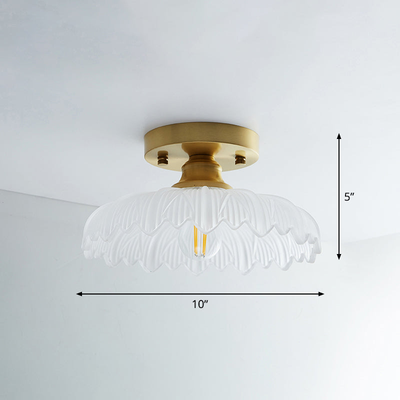 Messing Schaduwrijke Kleine Flushmount Verlichting Landelijke Enkele Badkamer Semi Flush Plafond Licht