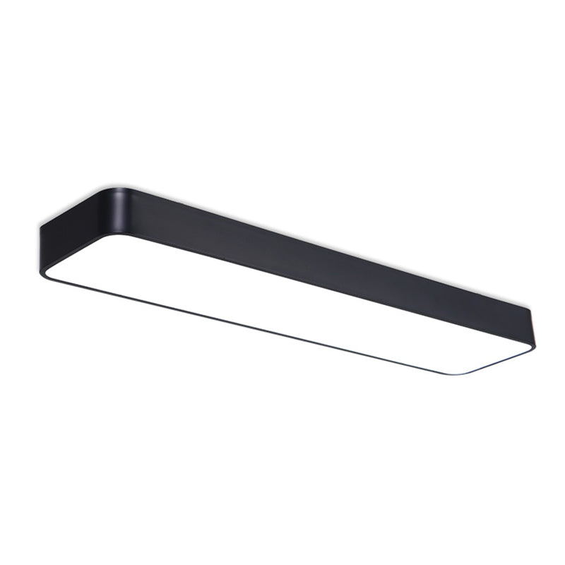 Black Rectangular Ceiling Light Fixture Simple LED Aluminum Flush Mount Lamp for Office