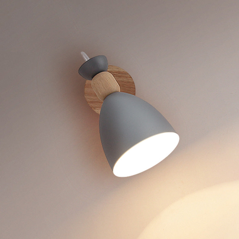 Rotatable Schatten Metall Wand montiert Lesen leichter Makkaronstil 1-Licht-Wandlampe für Schlafzimmer