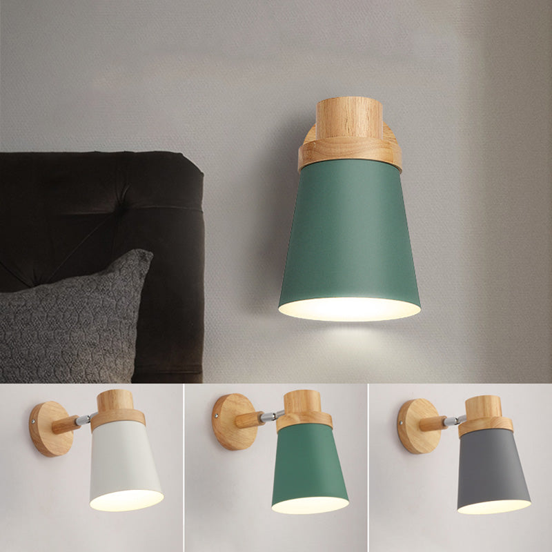 Rotatable Schatten Metall Wand montiert Lesen leichter Makkaronstil 1-Licht-Wandlampe für Schlafzimmer