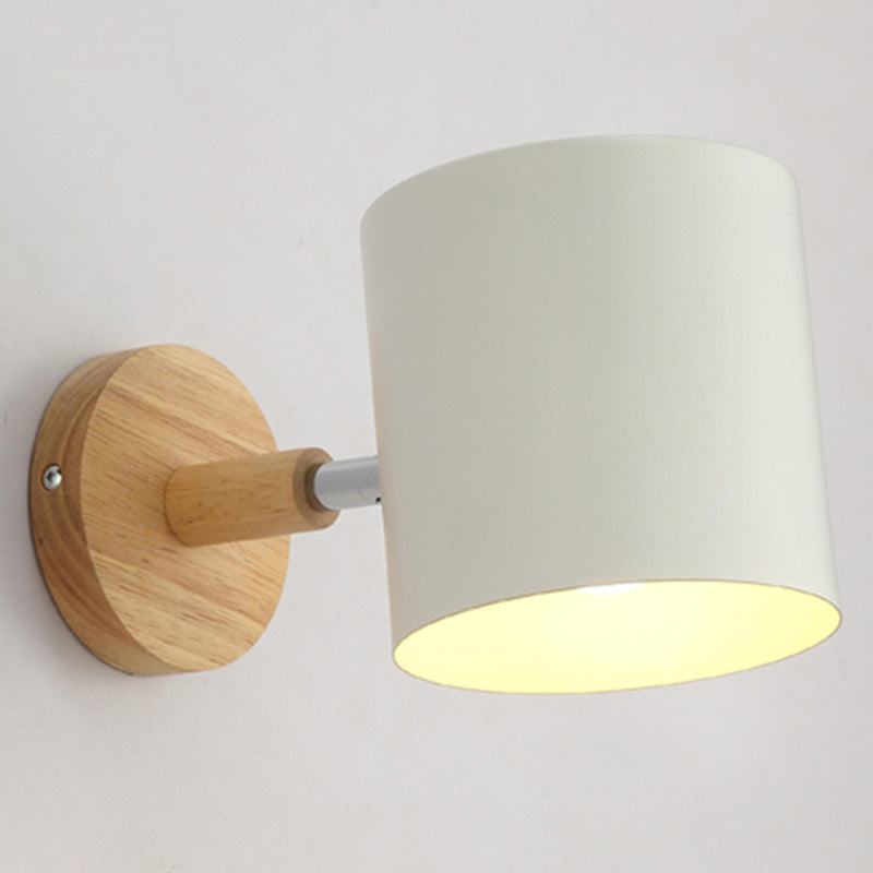 Rotatable Schatten Metall Wand montiert Lesen leichter Makkaronstil 1-Licht-Wandlampe für Schlafzimmer