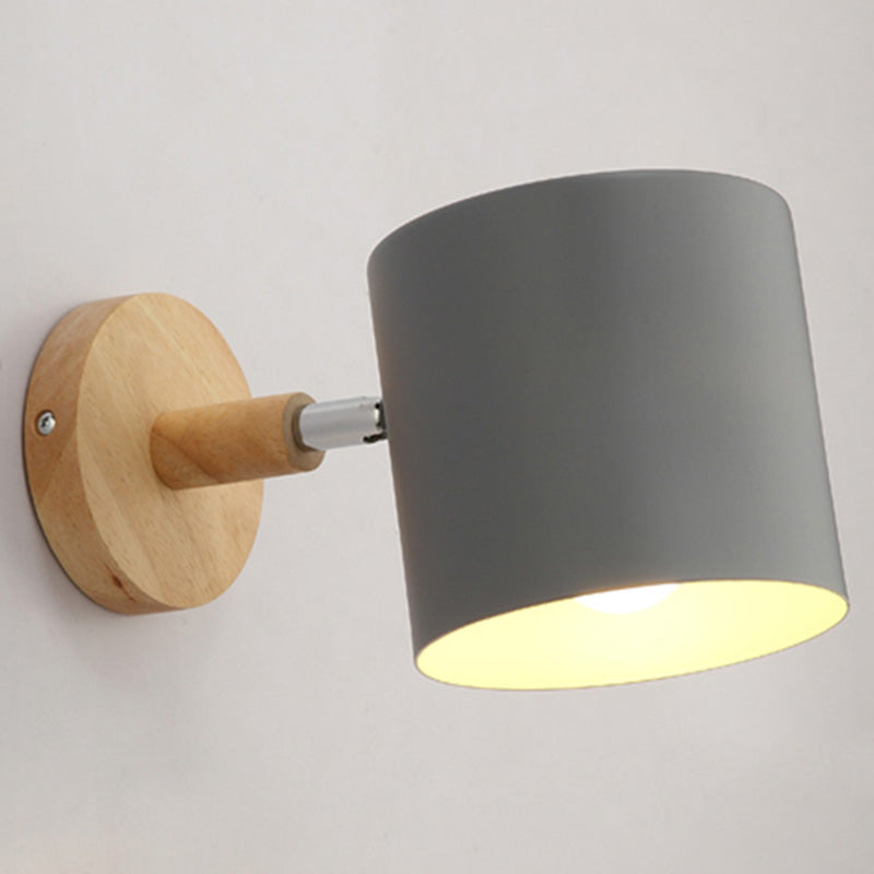 Rotatable Schatten Metall Wand montiert Lesen leichter Makkaronstil 1-Licht-Wandlampe für Schlafzimmer