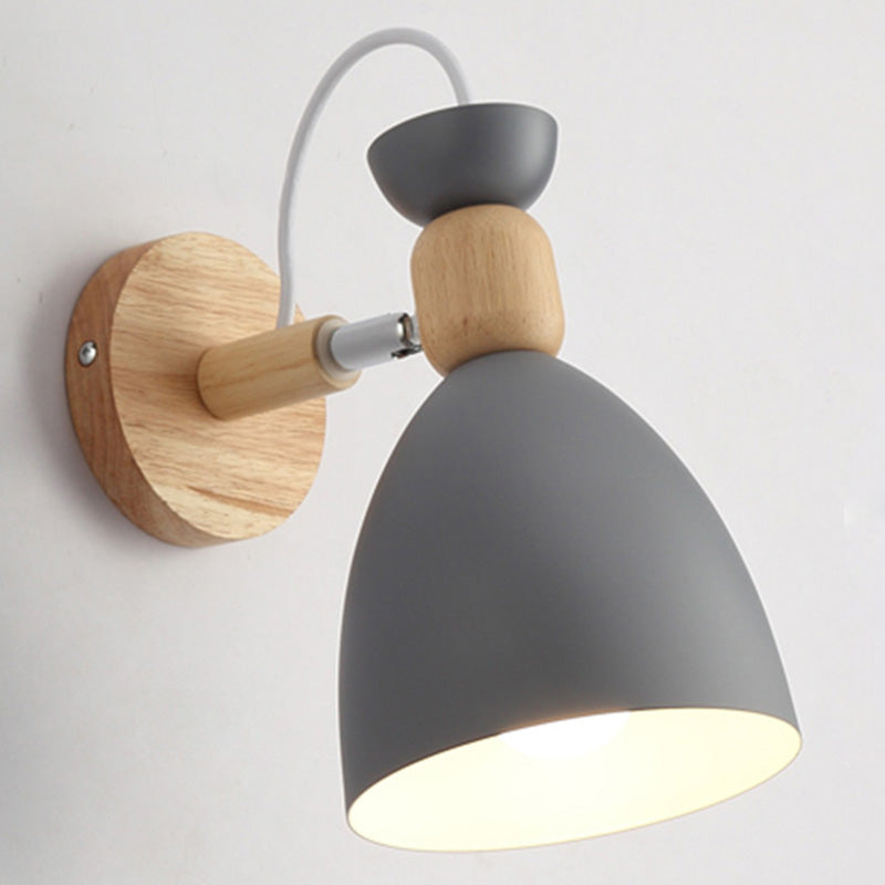 Rotatable Schatten Metall Wand montiert Lesen leichter Makkaronstil 1-Licht-Wandlampe für Schlafzimmer