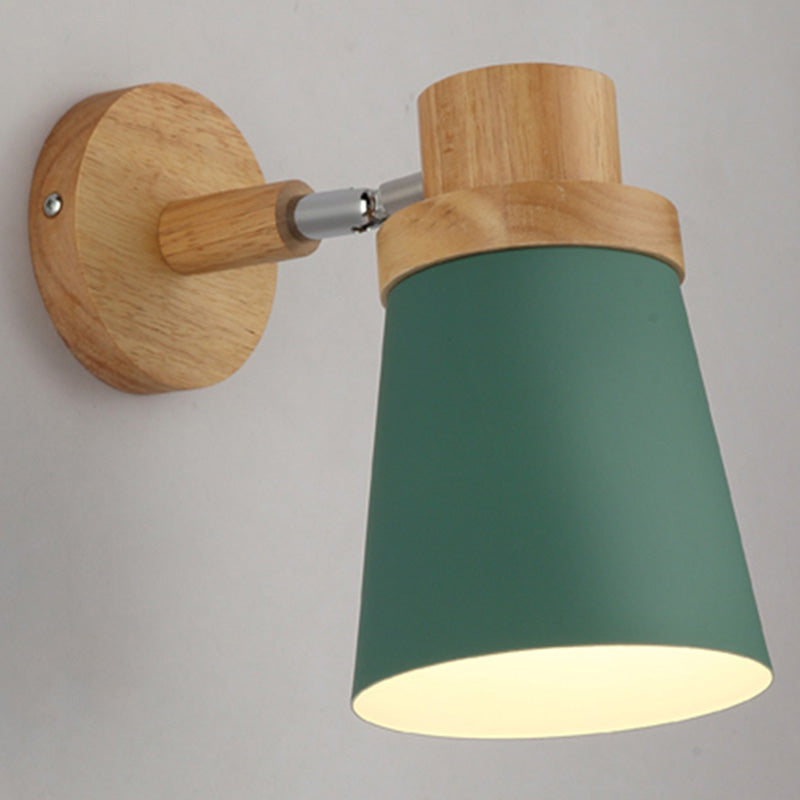 Rotatable Schatten Metall Wand montiert Lesen leichter Makkaronstil 1-Licht-Wandlampe für Schlafzimmer