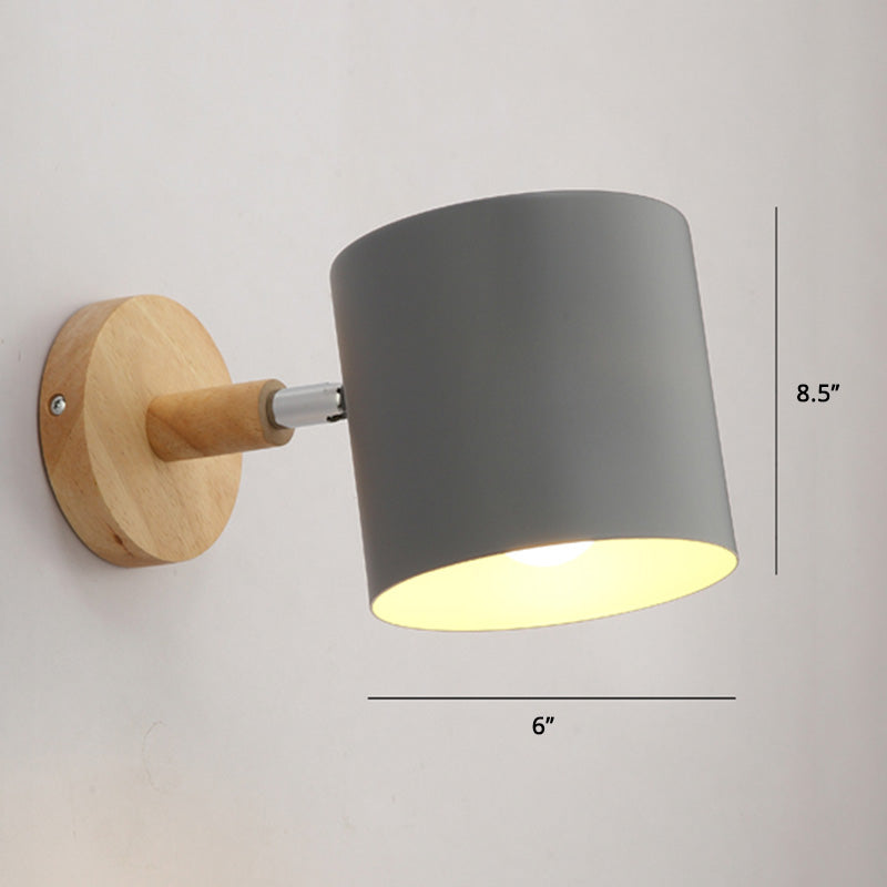 Rotatable Schatten Metall Wand montiert Lesen leichter Makkaronstil 1-Licht-Wandlampe für Schlafzimmer