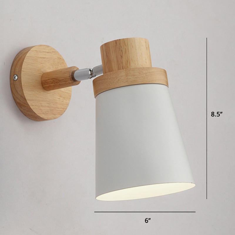 Rotatable Schatten Metall Wand montiert Lesen leichter Makkaronstil 1-Licht-Wandlampe für Schlafzimmer