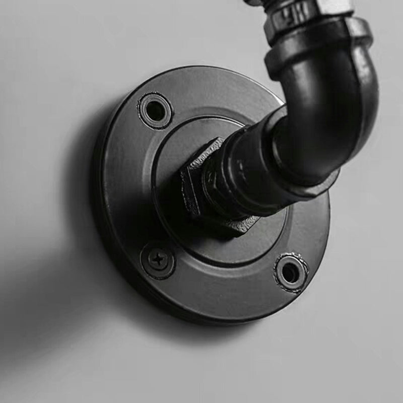 Industrial Pipe Socket Wall Light Single Metal Sconce Light Fixture for Corridor