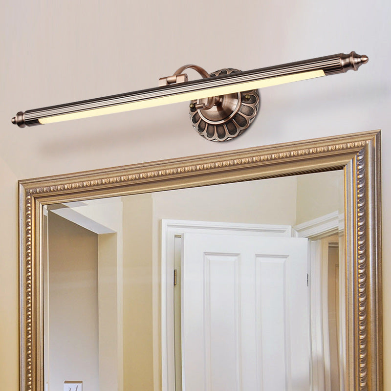 Antieke stijl paalvormige ijdelheid lamp Acryl LED -wandmontage Licht met zwaaitarm
