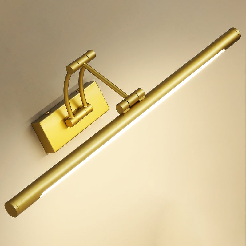 Minimalist Tube Shaped Vanity Light Fixture Acrylic LED Wall Mount Lamp with 3-Joint Swing Arm