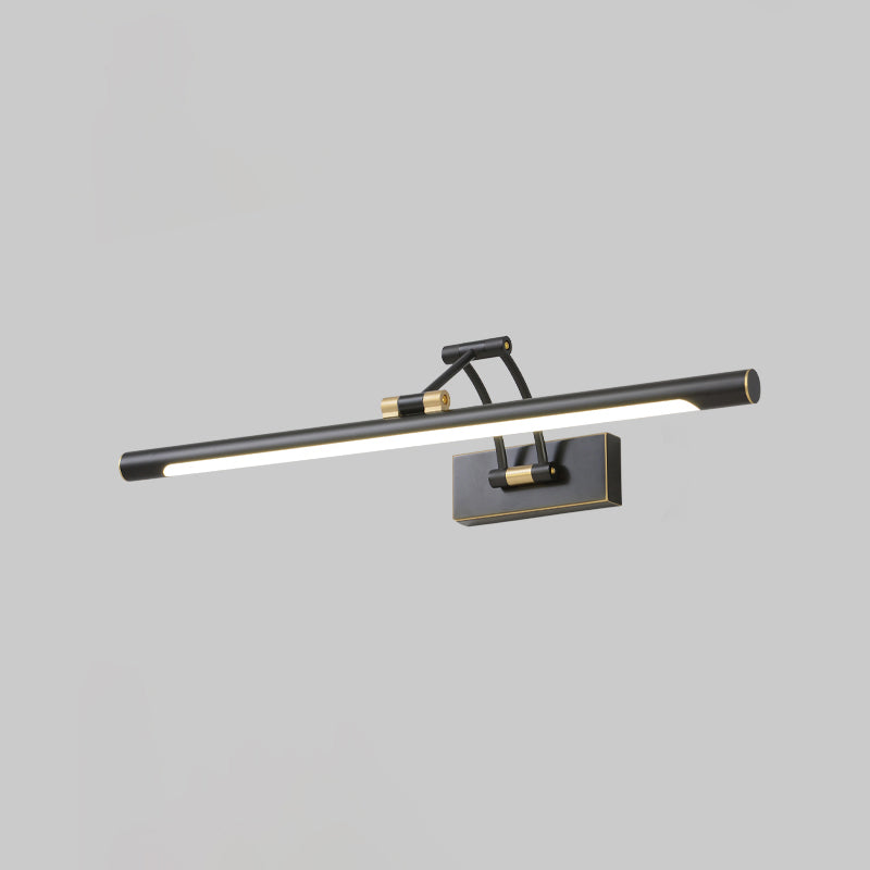 Minimalist Tube Shaped Vanity Light Fixture Acrylic LED Wall Mount Lamp with 3-Joint Swing Arm