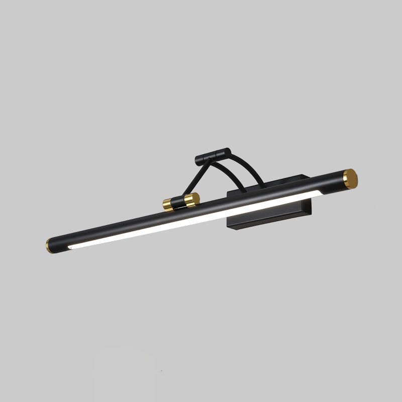 Minimalist Tube Shaped Vanity Light Fixture Acrylic LED Wall Mount Lamp with 3-Joint Swing Arm