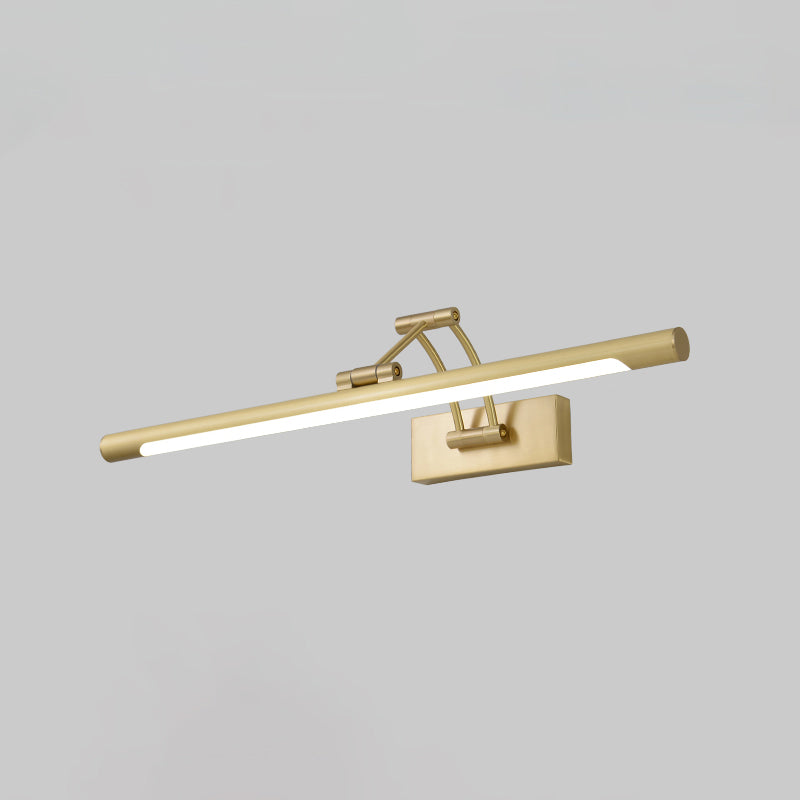 Minimalist Tube Shaped Vanity Light Fixture Acrylic LED Wall Mount Lamp with 3-Joint Swing Arm