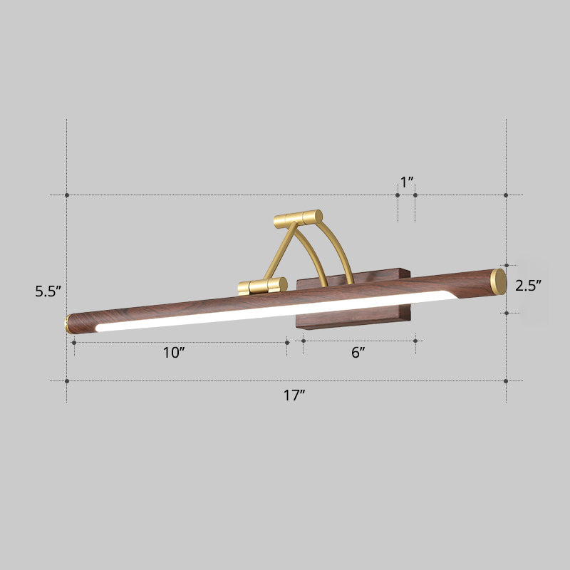 Minimalist Tube Shaped Vanity Light Fixture Acrylic LED Wall Mount Lamp with 3-Joint Swing Arm